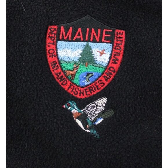 L.L. Bean Womens Black Fleece Vest With Maine Dept. Of Inland Fisheries And Wild - Picture 4 of 9